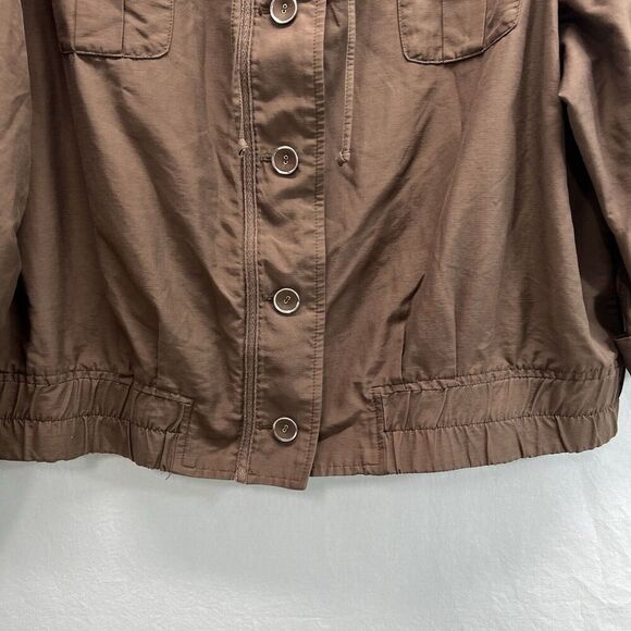 Chicos Lightweight Jacket Size 4 (Woman Size 20-22) Brown Roll Tab Sleeves - Picture 5 of 10